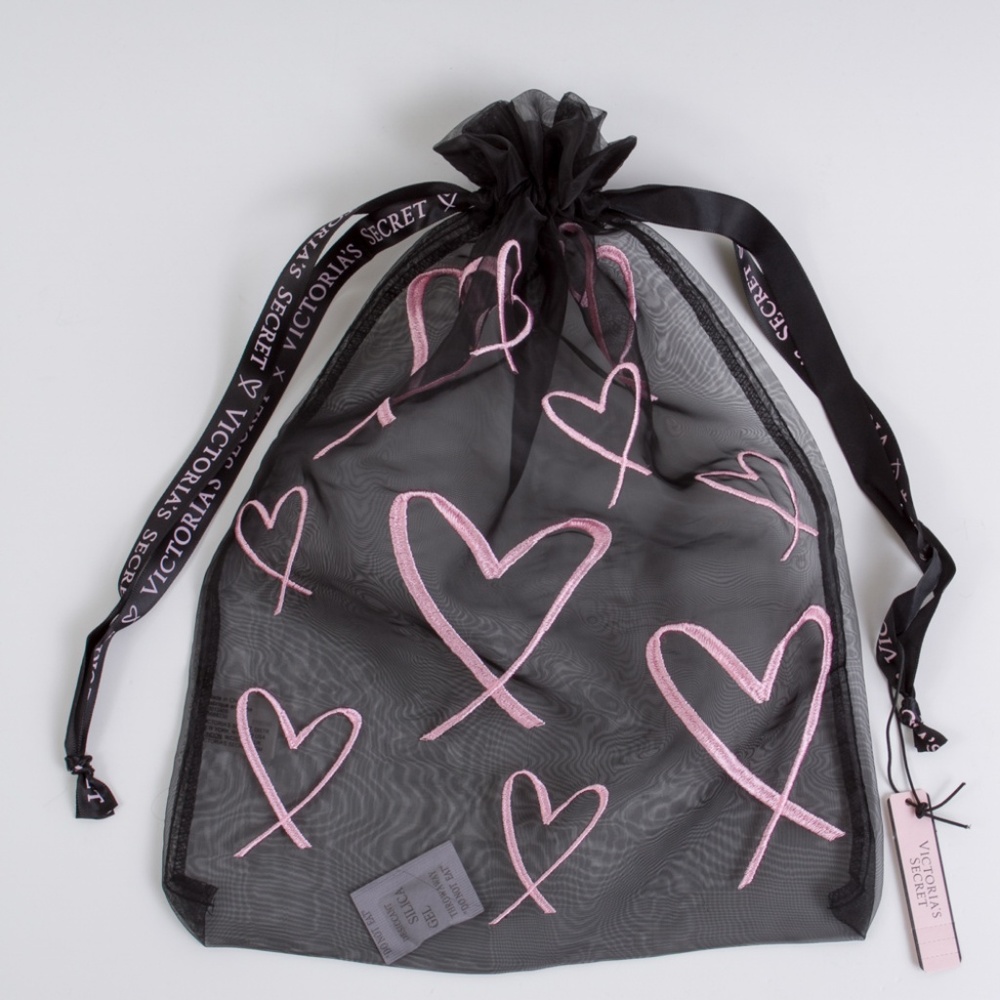 Victoria's Secret Pink Heart Lingerie Bag